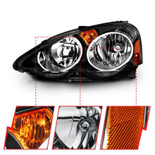Load image into Gallery viewer, ANZO 2002-2004 Acura Rsx Crystal Headlights Black Headlights ANZO
