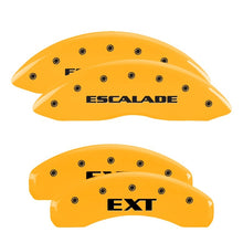 Load image into Gallery viewer, MGP 4 Caliper Covers Engraved Fr Escalade Rear EXT Yellow Finish Blk Char 2003 Cadillac Escalade ESV Caliper Covers MGP

