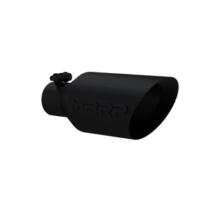 MBRP Universal Dual Wall Angle Rolled End Tip 4-1/2in OD / 2-1/2in Inlet / 11in Length - Black Tips MBRP   