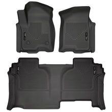 Load image into Gallery viewer, Husky Liners 19-23 GMC Sierra 1500 Double Cab Weatherbeater Black Front &amp; 2nd Seat Floor Liners Floor Mats - Rubber Husky Liners
