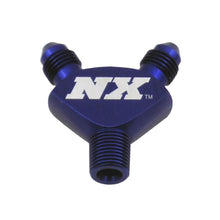 Load image into Gallery viewer, Nitrous Express 1/8NPT x 3AN x 3AN Billet Pure-Flo Y Fitting - Blue Fittings Nitrous Express
