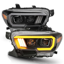 Load image into Gallery viewer, ANZO 2016-2017 Toyota Tacoma Projector Headlights w/ Plank Style Switchback Black w/ Amber Headlights ANZO
