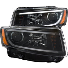 Load image into Gallery viewer, ANZO 2014-2015 Jeep Grand Cherokee Projector Headlights w/ Plank Style Design Black Headlights ANZO
