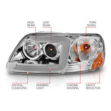 Load image into Gallery viewer, ANZO 1997-2003 Ford F-150 Projector Headlights w/ Light Bar Chrome Housing Headlights ANZO
