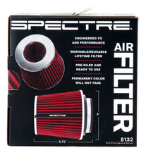 Load image into Gallery viewer, Spectre Adjustable Conical Air Filter 5-1/2in. Tall (Fits 3in. / 3-1/2in. / 4in. Tubes) - Red Air Filters - Universal Fit Spectre
