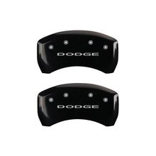Load image into Gallery viewer, MGP 4 Caliper Covers Engraved Front &amp; Rear With out stripes/Dodge Black finish silver ch Caliper Covers MGP
