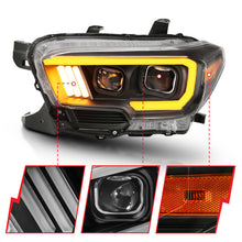 Load image into Gallery viewer, ANZO 2016-2017 Toyota Tacoma Projector Headlights w/ Plank Style Switchback Black w/ Amber Headlights ANZO
