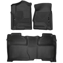 Load image into Gallery viewer, Husky Liners 14-18 Chevrolet Silverado Crew Cab X-Act Contour Front &amp; Second Seat Floor Liners Floor Mats - Rubber Husky Liners
