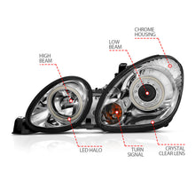 Load image into Gallery viewer, ANZO 1998-2005 Lexus Gs300 Projector Headlights w/ Halo Chrome Headlights ANZO
