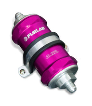 Load image into Gallery viewer, Fuelab 848 In-Line Fuel Filter Standard -6AN In/Out 100 Micron Stainless w/Check Valve - Purple Fuel Filters Fuelab
