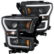 Load image into Gallery viewer, ANZO 2015-2016 Ford F-150 Projector Headlights w/ Plank Style Design Black w/ Amber Headlights ANZO
