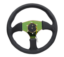 Load image into Gallery viewer, NRG Reinforced Steering Wheel (350mm / 2.5in. Deep) Leather Race Comfort Grip w/4mm Neochrome Spokes Steering Wheels NRG
