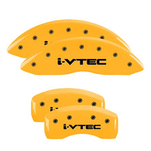 Load image into Gallery viewer, MGP 4 Caliper Covers Engraved Front Acura Rear RSX Yellow Finish Black Char 2003 Acura RSX Caliper Covers MGP
