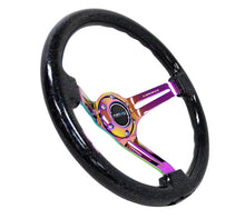 Load image into Gallery viewer, NRG Reinforced Steering Wheel (350mm / 3in. Deep) Blk Multi Color Flake w/ Neochrome Center Mark Steering Wheels NRG
