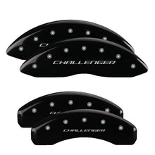 Load image into Gallery viewer, MGP 4 Caliper Covers Engraved Front &amp; Rear Block/Challenger Black finish silver ch Caliper Covers MGP
