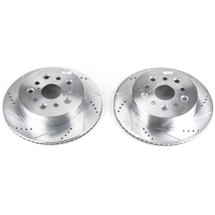 Power Stop 01-06 Lexus LS430 Rear Evolution Drilled & Slotted Rotors - Pair Brake Rotors - Slot & Drilled PowerStop   
