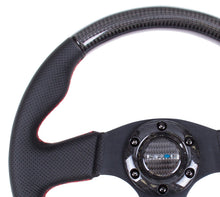 Load image into Gallery viewer, NRG Carbon Fiber Steering Wheel (315mm) Leather Trim w/Red Stitching Steering Wheels NRG
