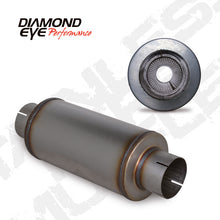 Load image into Gallery viewer, Diamond Eye MFLR 4inID SGL IN/SGL OUT 7inDIA X 14in BODY 20in LENGTH PERF SLOTTED ENDS 409 SS Muffler Diamond Eye Performance
