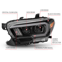 Load image into Gallery viewer, ANZO 2016-2017 Toyota Tacoma Projector Headlights w/ Plank Style Switchback Black w/ Amber w/ DRL Headlights ANZO
