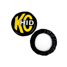 Load image into Gallery viewer, KC HiLiTES 8in. Round Soft Cover HID (Pair) - Black w/Yellow Brushed KC Logo Light Covers and Guards KC HiLiTES

