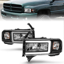 Load image into Gallery viewer, ANZO 94-02 Dodge RAM Crystal Headlight - w/ Light Bar Black Housing Headlights ANZO
