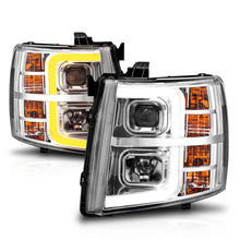 Load image into Gallery viewer, ANZO 2007-2013 Chevrolet Silverado 1500 Projector w/ Light Bar Chrome Housing w/ Sequential Headlights ANZO
