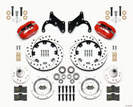 Wilwood Forged Dynalite Front Kit 12.19in Drilled Red 65-68 Chevy Impala -Drum Spindle Big Brake Kits Wilwood