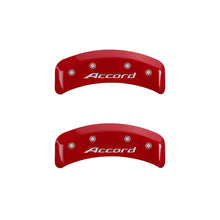 Load image into Gallery viewer, MGP 4 Caliper Covers Engraved Front Accord Engraved Rear Accord Red finish silver ch Caliper Covers MGP
