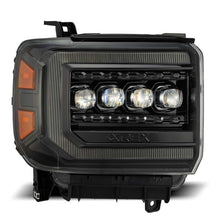 Load image into Gallery viewer, AlphaRex 14-18 GMC Sierra NOVA LED Proj Headlights Plnk Style Alpha Blk w/Activ Light/Seq Signal/DRL Headlights AlphaRex
