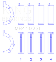 Load image into Gallery viewer, King Chrysler 226 3.7L (Size .026) Crankshaft Main Bearings (Set of 4) Bearings King Engine Bearings
