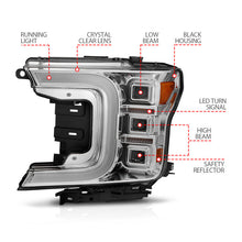 Load image into Gallery viewer, Anzo 18-20 Ford F-150 Full Led Projector Light Bar Style Headlights - Chrome Amber Headlights ANZO
