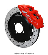 Wilwood Dynapro 6 Front Hat Kit 12.88in Drilled Red 2016-Up Mazda MX5 Miata w/ Lines Big Brake Kits Wilwood