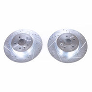 Power Stop 16-18 Land Rover Range Rover Evoque Rear Evolution Drilled & Slotted Rotors - Pair Brake Rotors - Slot & Drilled PowerStop