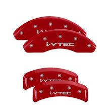 Load image into Gallery viewer, MGP 4 Caliper Covers Engraved Front &amp; Rear i-Vtec Red finish silver ch Caliper Covers MGP
