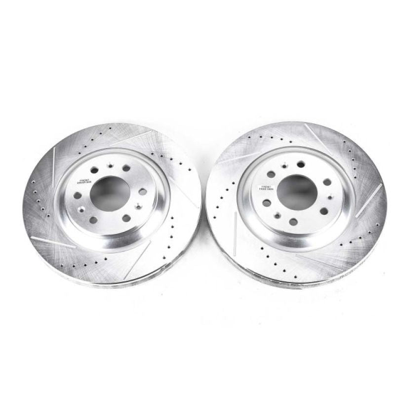 Power Stop 04-09 Cadillac SRX Front Evolution Drilled & Slotted Rotors - Pair Brake Rotors - Slot & Drilled PowerStop