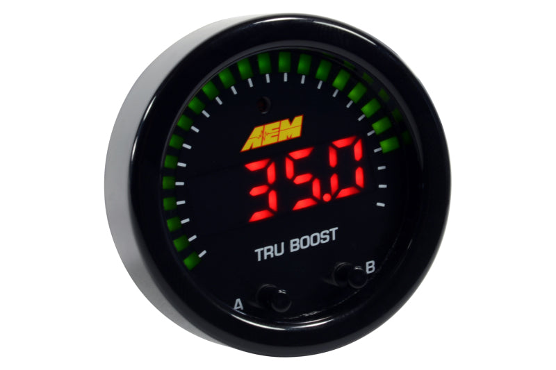 AEM X-Series Tru-Boost Controller Gauge w/ Boost Control Solenoid 80PSIg Internal MAP Sensor Gauges AEM
