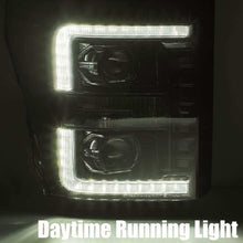 Load image into Gallery viewer, AlphaRex 11-16 Ford F-350 SD LUXX LED Proj Headlights Plank Style Chrm w/Activ Light/Seq Signal/DRL Headlights AlphaRex
