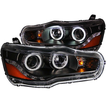 Load image into Gallery viewer, ANZO 2008-2015 Mitsubishi Lancer Projector Headlights w/ Halo Black (CCFL) Headlights ANZO
