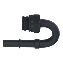 Load image into Gallery viewer, DeatschWerks 8AN ORB Male to 3/8in Male EFI Quick Connect Adapter 180-Degree - Anodized Matte Black Fuel Components Misc DeatschWerks
