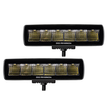 Load image into Gallery viewer, Go Rhino Xplor Blackout Series Sixline LED Flood Light Kit (Surface/Threaded Stud Mnt) - Blk (Pair) Light Bars &amp; Cubes Go Rhino   
