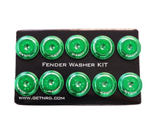 Load image into Gallery viewer, NRG Fender Washer Kit w/Color Matched M6 Bolt Rivets For Plastic (Green) - Set of 10 Hardware Kits - Other NRG
