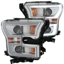 Load image into Gallery viewer, ANZO 2015-2016 Ford F-150 Projector Headlights w/ Plank Style Design Chrome w/ Amber Headlights ANZO
