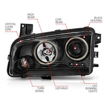 Load image into Gallery viewer, ANZO 2006-2010 Dodge Charger Projector Headlights w/ Halo Chrome (CCFL) Headlights ANZO
