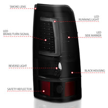 Load image into Gallery viewer, ANZO 1999-2002 Chevy Silverado 1500 LED Taillights Plank Style Black w/Smoke Lens Tail Lights ANZO
