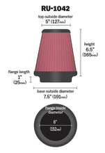 Load image into Gallery viewer, K&amp;N Universal Clamp-On Air Filter 6in FLG / 7-1/2in B / 5in T / 6-1/2in H Air Filters - Universal Fit K&amp;N Engineering   

