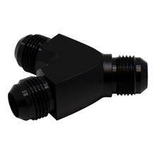 Load image into Gallery viewer, DeatschWerks 10AN Male Flare to 10AN Male Flare to 10AN Male Flare Y Fitting - Anodized Matte Black Distribution Blocks DeatschWerks
