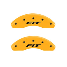 Load image into Gallery viewer, MGP Front set 2 Caliper Covers Engraved Front FIT Yellow finish black ch Caliper Covers MGP
