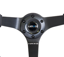 Load image into Gallery viewer, NRG Reinforced Steering Wheel (350mm / 3in. Deep) Bk Leather w/Bk BBall Stitch (Odi Bakchis Edition) Steering Wheels NRG
