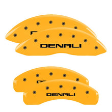 Load image into Gallery viewer, MGP 4 Caliper Covers Engraved Front &amp; Rear Denali Yellow finish black ch Caliper Covers MGP
