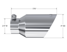 Load image into Gallery viewer, MBRP Universal Tip 4in O.D. Dual Wall Angled 2.5in inlet 8in length T304 Steel Tubing MBRP
